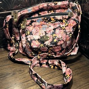 Floral Faux Velvet Crossbody